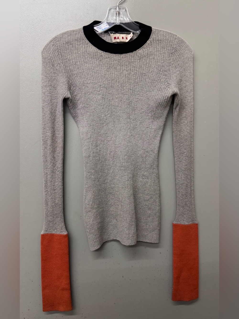 Marni Colorblock Ribbed Knit Sweater Long Sleeve size 40